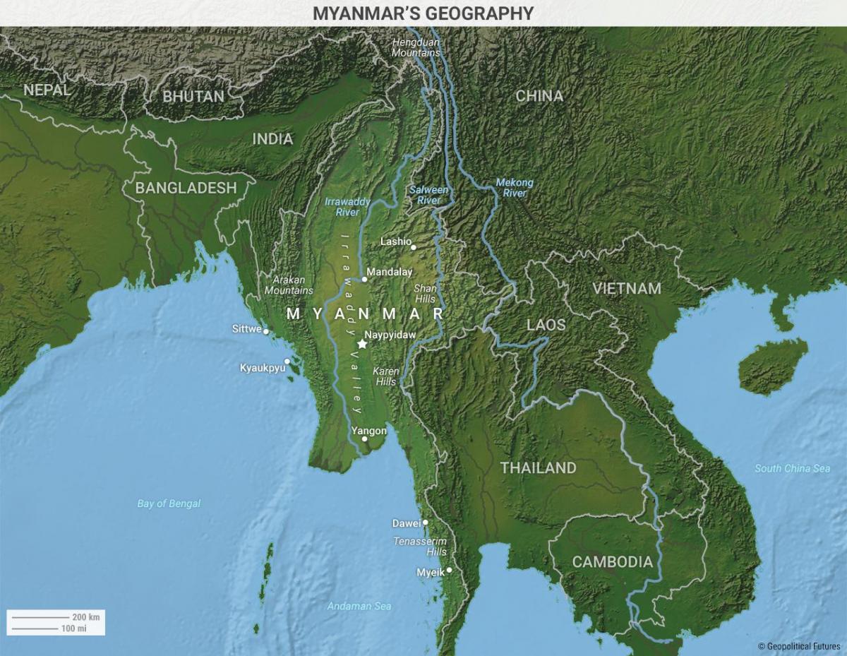 ಬರ್ಮಾ ಭೌಗೋಳಿಕ ನಕ್ಷೆ
