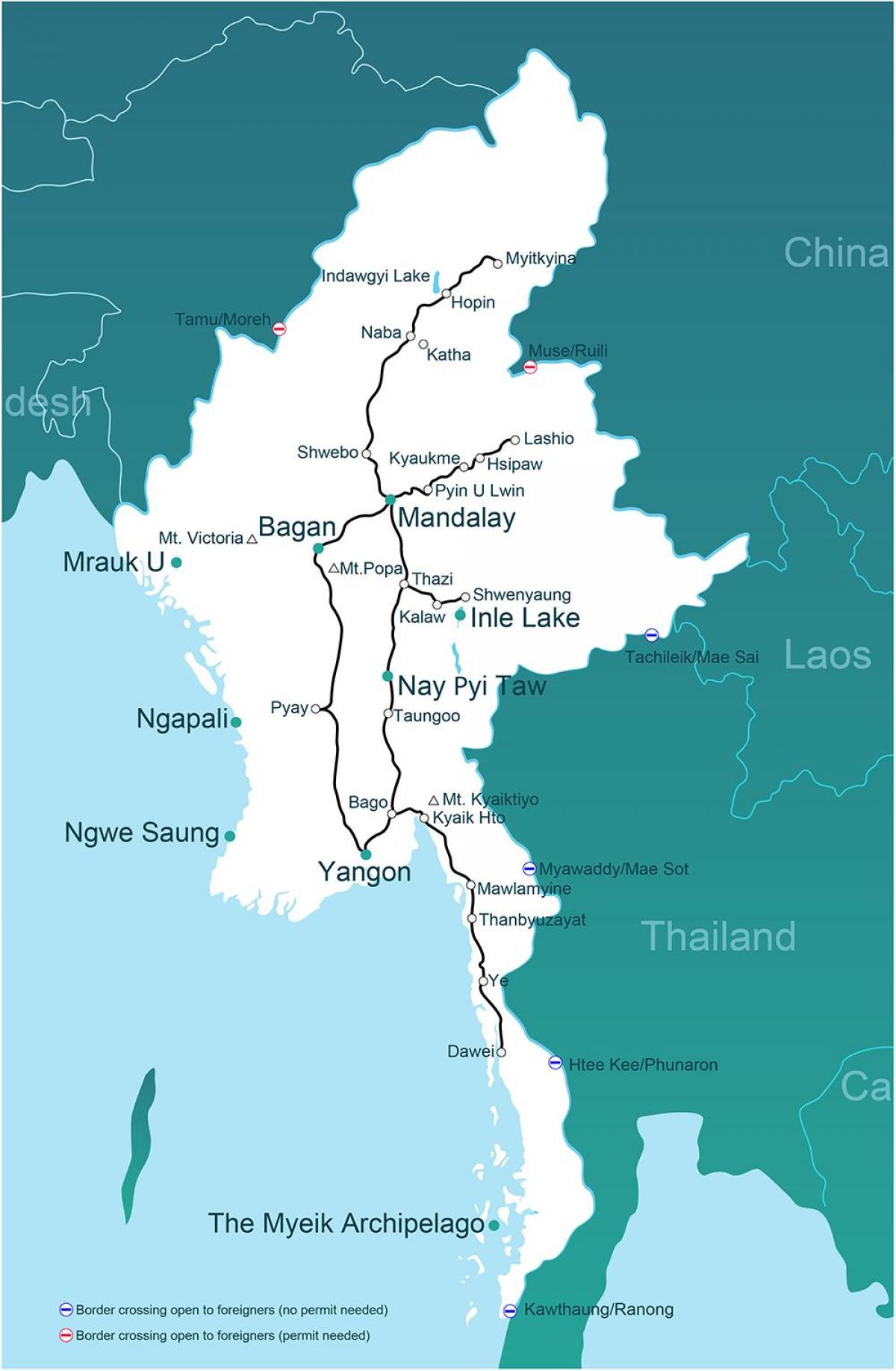 ಮ್ಯಾನ್ಮಾರ್ ರೈಲು ನಕ್ಷೆ